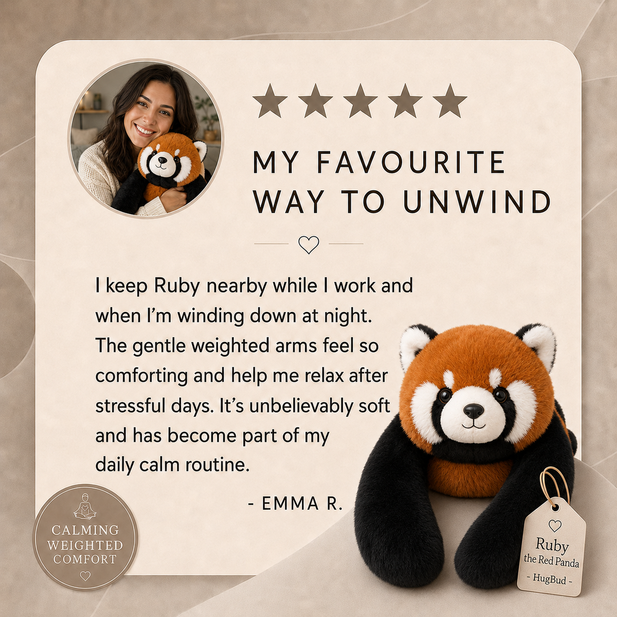 Ruby The Red Panda Weighted HugBud™