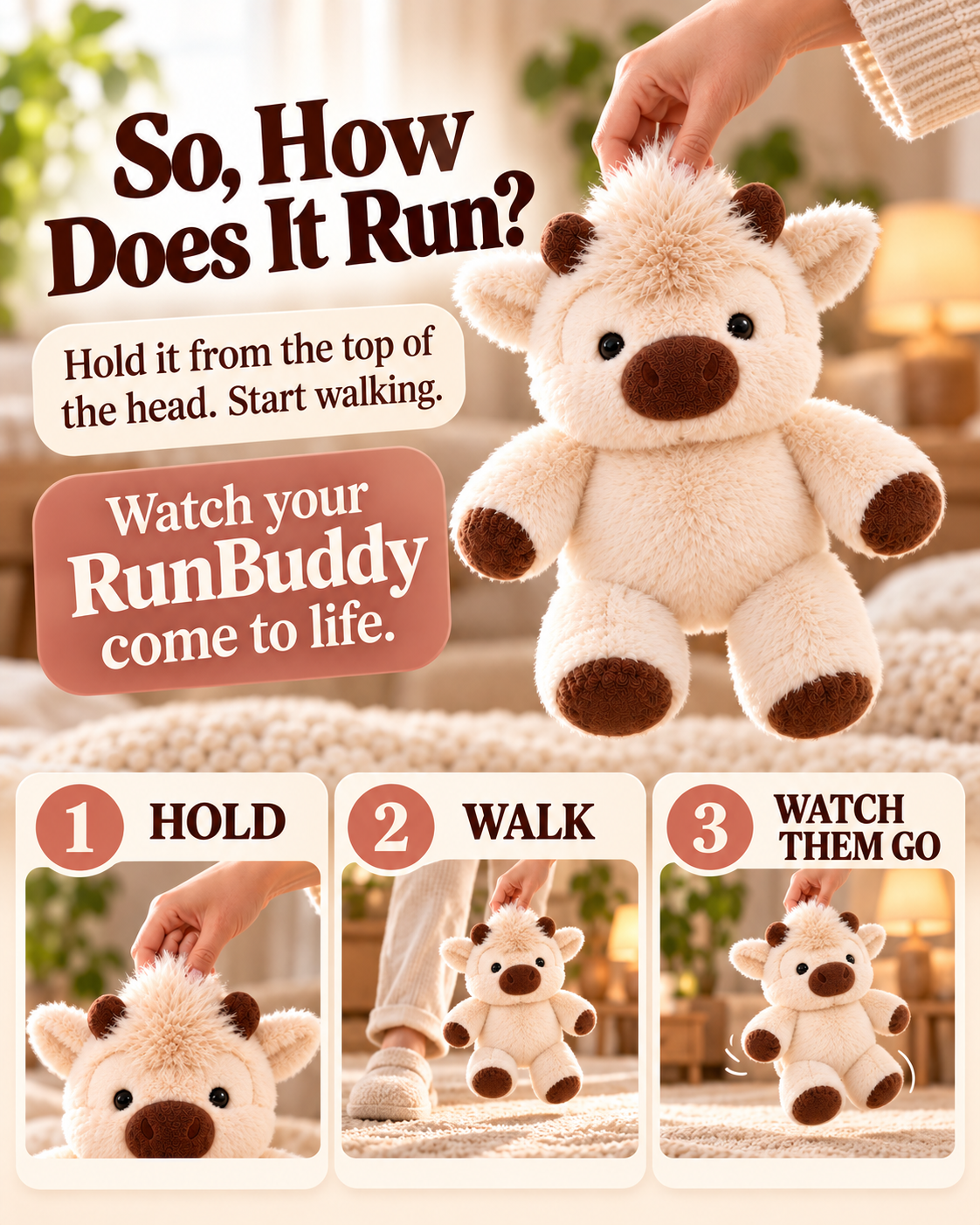 Running Highland Cow Plushie
