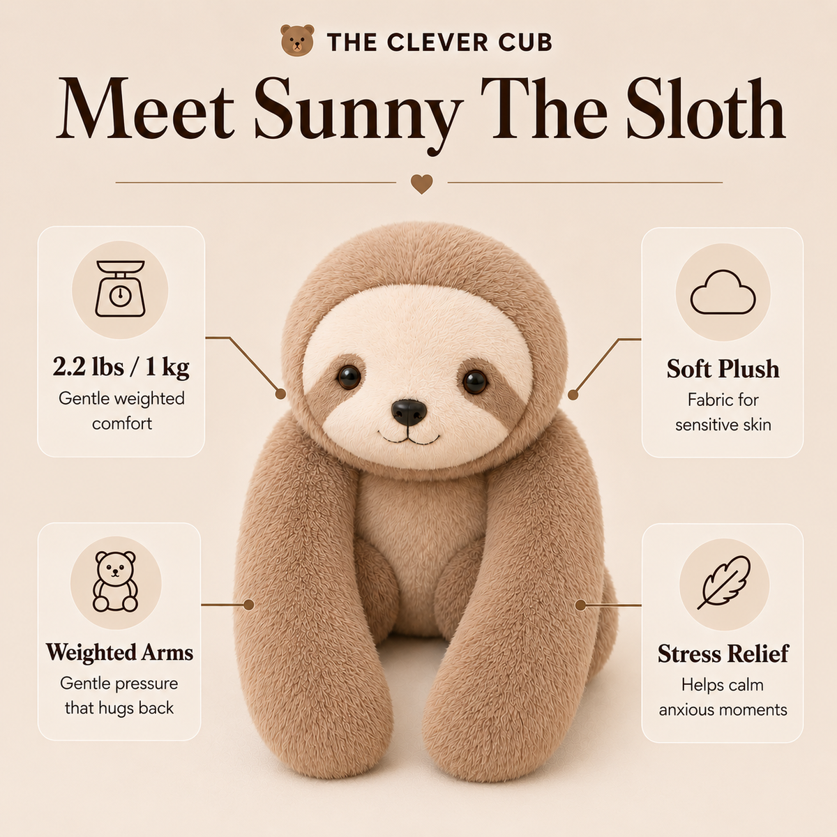 Sunny The Sloth Weighted HugBud™
