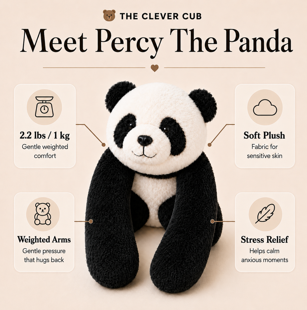 Percy The Panda Weighted HugBud™