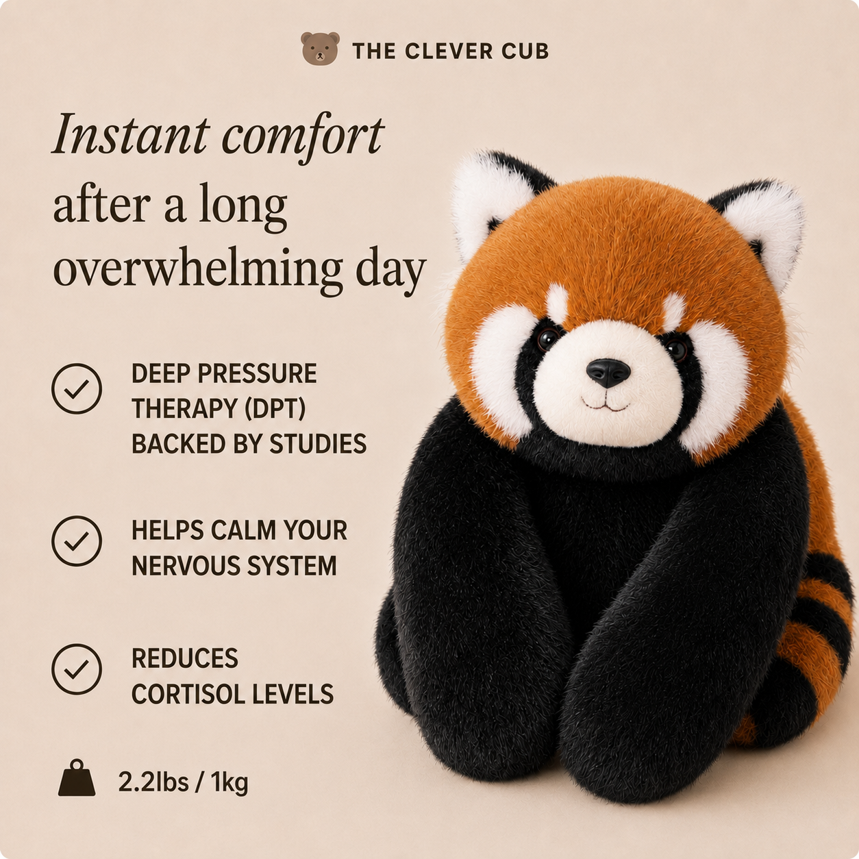 Ruby The Red Panda Weighted HugBud™