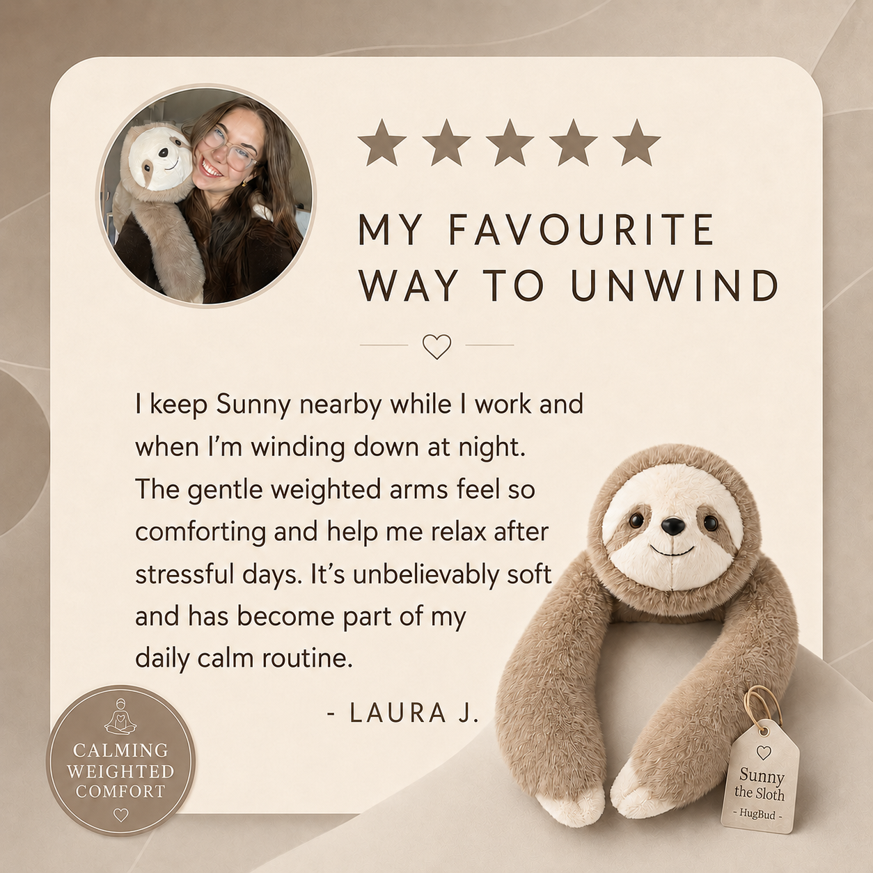 Sunny The Sloth Weighted HugBud™