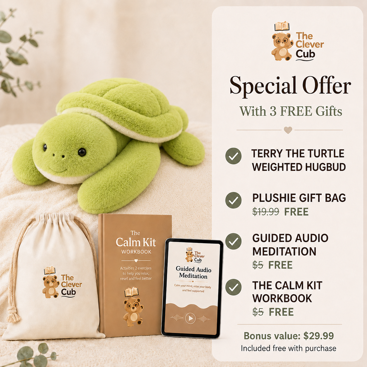 Terry The Turtle Weighted HugBud™