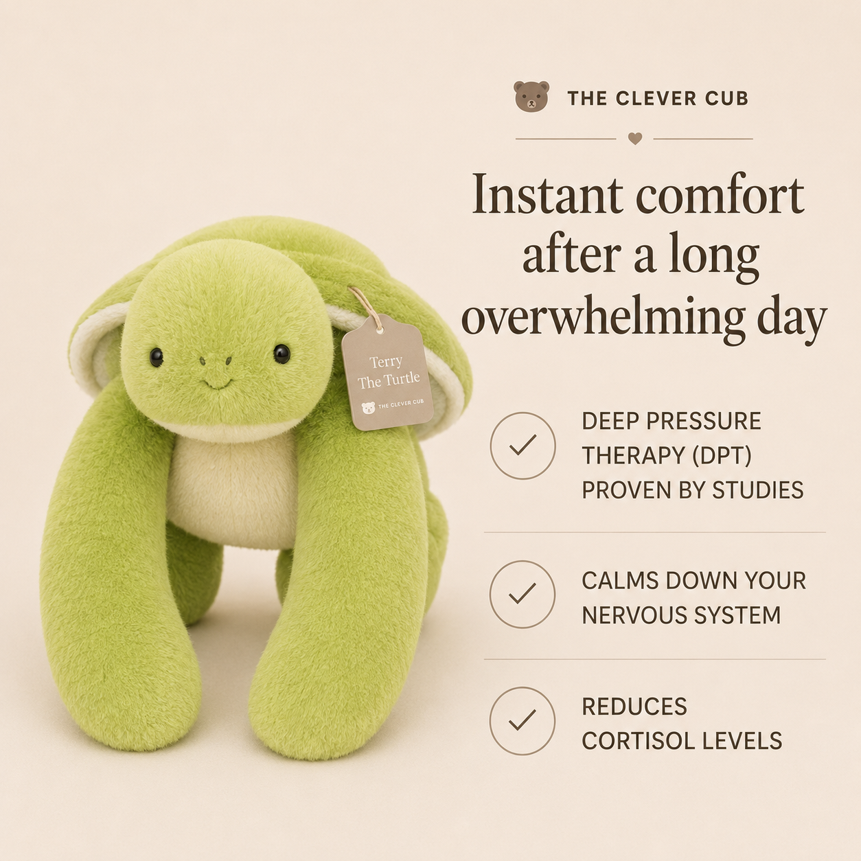 Terry The Turtle Weighted HugBud™
