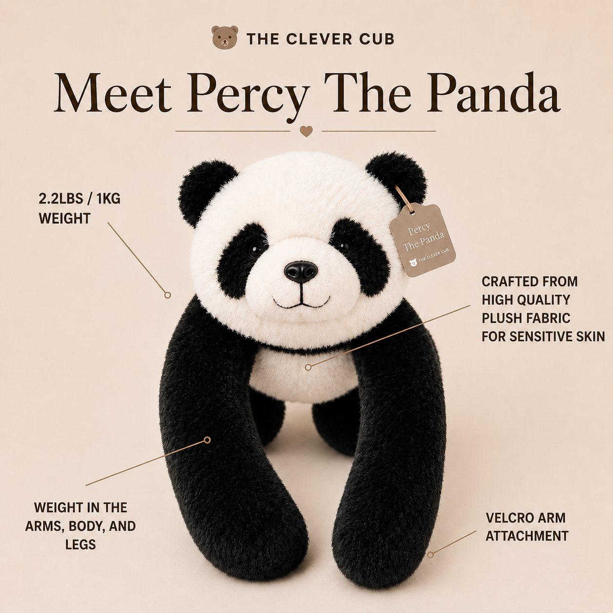 Percy The Panda Weighted HugBud™
